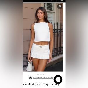 White Fox Boutique Cream Strappy Top and matching skort ( love anthem )